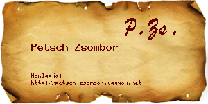 Petsch Zsombor névjegykártya
